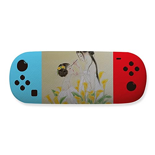 Étui à lunettes fleur chinoise aquarelle en cuir PU rigide 16cm pour lunettes de vue