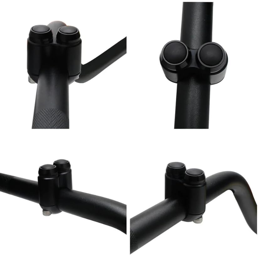 Miniatura 6 de 2 Botones CNC Control Mano Interruptor Momentario Micro Interruptor, para 78 Pulgadas 0.866 in Barras Manillar Bobber Cafe Racer Chopper Universal