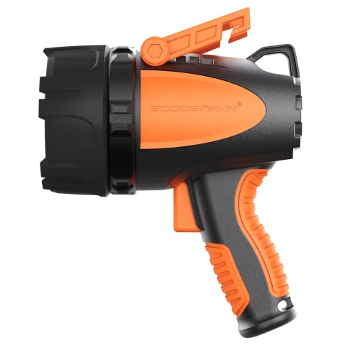 Rechargeable Spotlight by GOODSMANN Waterproof 4500 Lumen Handheld Light LED Portable Floodlight with EVA Storage Carrying Case and USB Charger