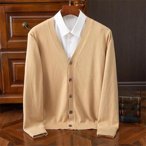 Mens Sweater Cardigan Business Casual Classic V-Neck Solid Color Cardigan Sweater Fashion Mens Clothes2