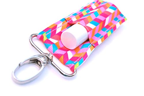The LippyClip Lip Balm Holder for Chapstick, Blistex, etc. (Pink Herringbone)