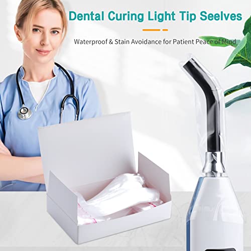 Image of Dental Light Cover - 200 Pcs Disposable Light Tip Sleeves - Dental Light Cover Fits 9-11 mm Light Guide
