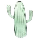 Jarrón de vidrio con forma de cactus: el jarrón es una decoración de vidrio perfecta para la cocina, el comedor y la sala de estar, la oficina, etc., jarrones