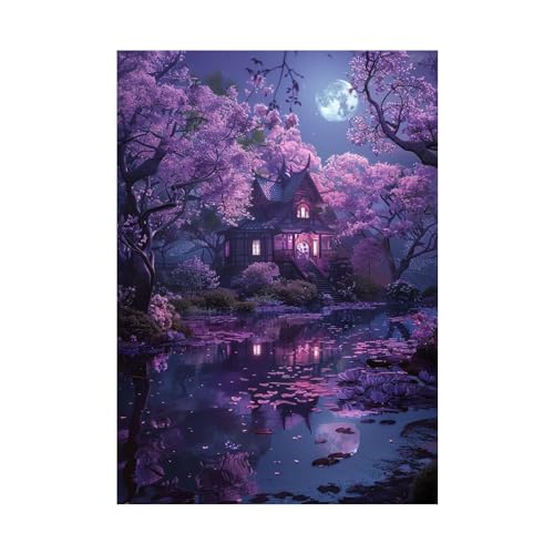 Tableau paysage abstrait WODJEM 70x90cm pour decoration murale moderne