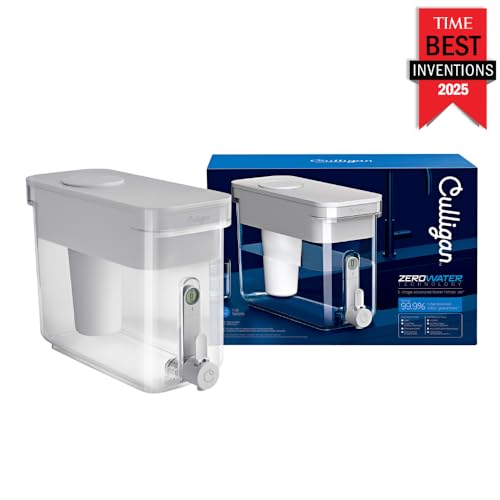 Image of Culligan with ZeroWater Technology 33-Cup Water Filter Dispenser - Includes 5-Stage Advanced Water Filter, Certified to Reduce Lead, Total PFAS (Forever Chemicals), Mercury, Fluoride, and Chlorine