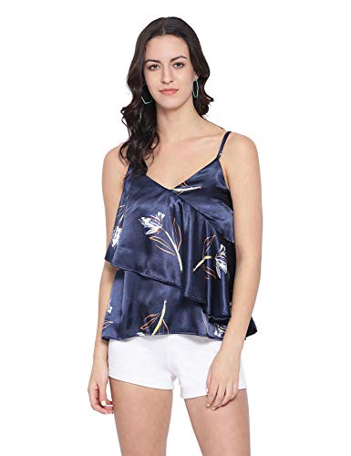 Image of oxolloxo Women's Shoulder Strap Polyester Floral Top
