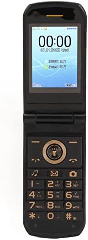 Heayzoki Clamshell Seniors Phone, 2G Large Screen Unlocked Flip Phone for Seniors, Long Standby Flip Phone Dual SIM Elderly Mobile Phone with 3800mAh Battery(Gold)