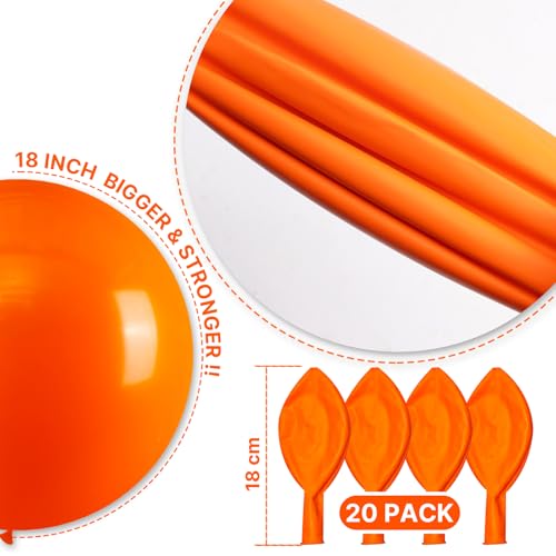 Image of PartyWoo Orange Balloons 20pcs 18 Inch Fall Latex Helium Balloons for Birthday Baby Shower Graduation Fall Tangerine Little Cutie Pumpkin Tropical Sunshine Boho Theme Party Decorations Orange-Y9