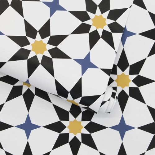 Image of Moroccan Tile Stickers | Waterproof Self Adhesive Peel & Stick Tile Decals for Kitchen Backsplash, Bathroom Wall, Floor, Furniture & Glass (6x6 Inch, Design 29)