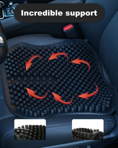 Seat Cushion Silicone For Car Seat Driver Cooling Comfort, Breathable Chair Cushions Non Slip For Sciatica Pain Relief, Soft Office Chair Cushion For Long Sitting And Tailbone Support (Black) #TOP2
