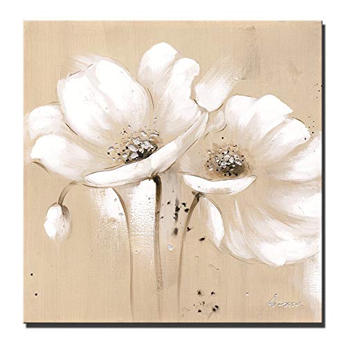 Tableau fleurs de coquelicots de couleurs blanches pour créer une bulle de sérénité moderne