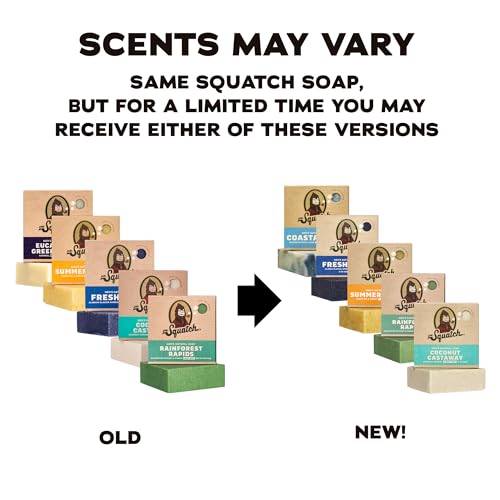 Dr. Squatch Natural Men’s Bar Soap - Cold Process Body Soap Bar with Natural Oils - Gifts for Men - Summer Citrus, Coconut Castaway, Fresh Falls, Coastal Mist & More (5 oz, 5-Pack, Scents May Vary) - Image 3