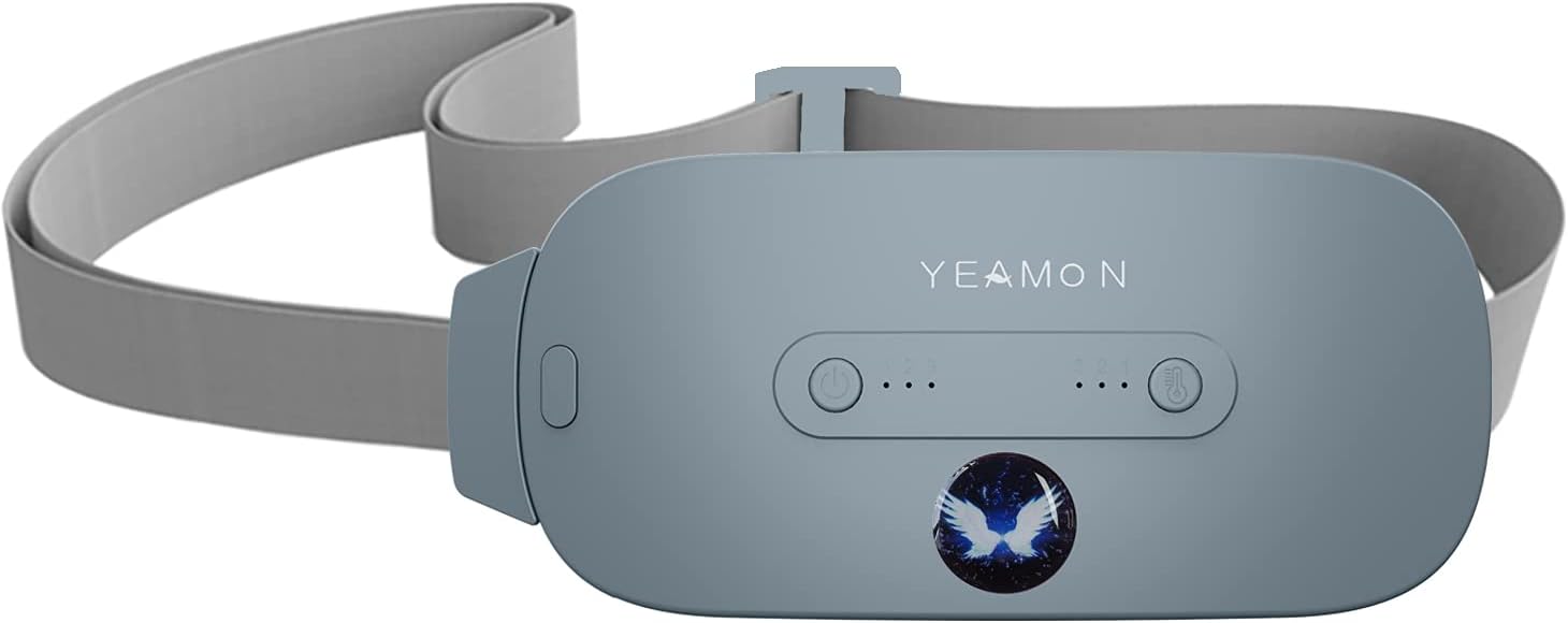 Yeamon Portable Cordless Electric Waist Belt Device, Fast Heating Pad with 3 Heat Levels and 3 Massage Modes, Back or Belly Heating Pad for Women and Girl