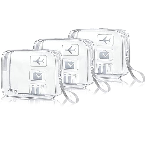 2 Set Borse Da Toilette Trasparenti Da Viaggio TSA - Astucci Cosmetici Impermeabili In PVC - Formato Grande 30x22x10 Cm - Nero