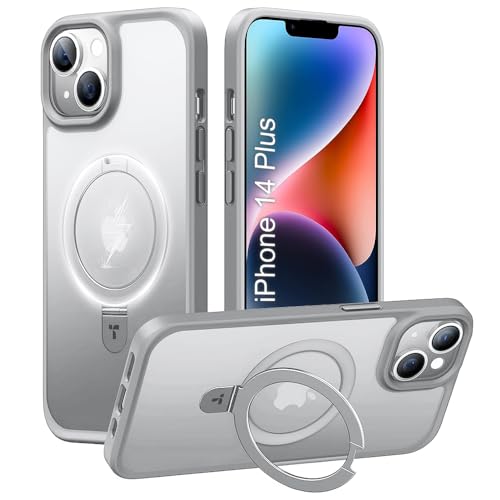 Image of iPhone 14 Plus Magsafe Stand Case | Matte Design & 360 Protection | Military-Grade Apple iPhone 14 Plus Cover | Ultra Premium - Gray