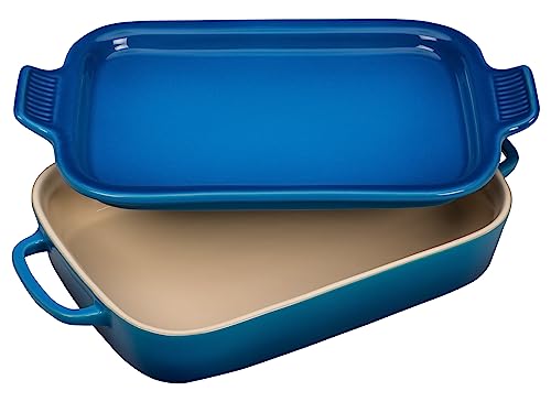 Le Creuset Stoneware Rectangular Dish with Platter Lid, 14 3/4' X 9', Marseille