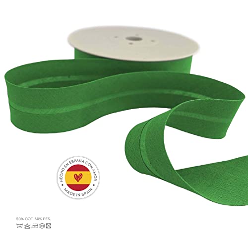TEXTEX = 30mm Wide Bias Binding Tape. 50% Cotton and 50% Polyester. 10m Piece - (Moss Green) - Image 4