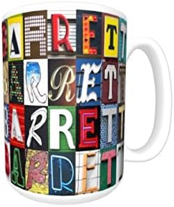 BARRETT Coffee Mug / Cup - using photos of sign letters - personalized