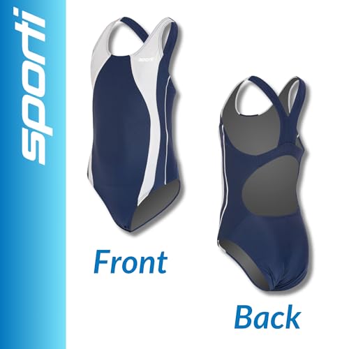 Image of Sporti Wide Strap Athletic One Piece Swimsuit for Women - Graphic Design Pattern - Swim Team Bathing Swimsuit for Competiton