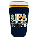 IPA Lot When I Drink Beer Pint Glass Coolie (1, Navy)