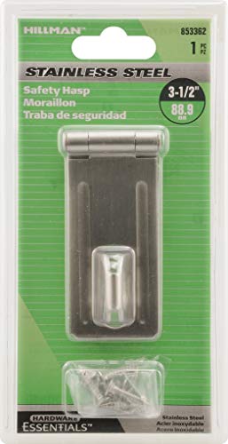 Image of Hardware Essentials 853362 Fixed Staple Safety Hasp Stainless Steel 3-1 /2'