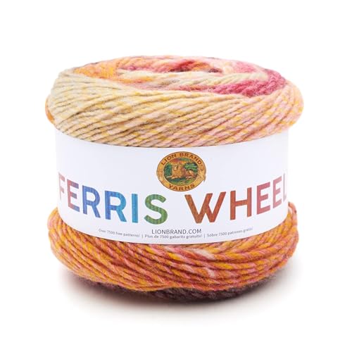 Image of Lion Brand Yarn, Muticolor Ferris Wheel Yarn for Knitting, Crocheting, and Crafts, Cherry on Top, 1 Pack