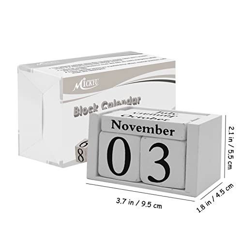 Mickyu Desk Calendar 2023 Small Wooden Standing Date Blocks Calendar Decorative Accessories For Women Men Teachers Home Office, White #TOP1