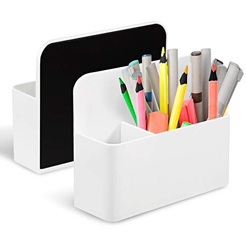 HANGOU Porte-marqueur Magnétique Support Magnétique pour Stylo Tableau Blanc avec Compartiment Amovible Organisateur de Marqueur pour Tableau Blanc pour Tableau Blanc, Réfrigérateur, Casier Cover
