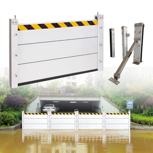 Reusable Flood Barriers for Home, Stackable Baffle Flood Protection Board, Heavy Duty Aluminum Flood Water Barrier Panel for Garage, Home, Front Door, Basement, Gates(9ftx2ft)