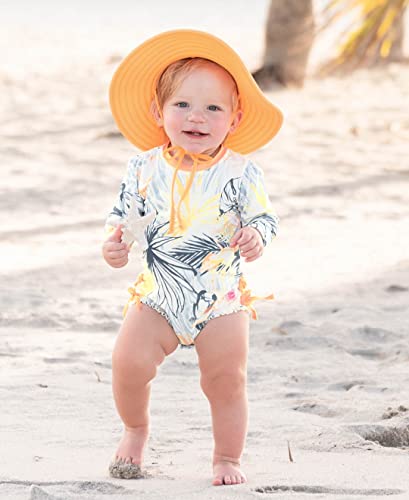 Image of RuffleButts Baby /Toddler Girls UPF 50+ Sun Protective Wide Brim Swimwear Sun Hat