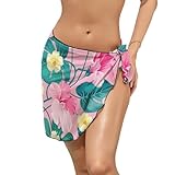 Feuilles De Fleurs Tropicales Paréo De Plage pour Femme Sarong Cache Maillot Couverture D...