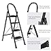 Telescopic Ladder Ladder Folding Household 3 Step Ladder, Aluminum Portable Ladder, 330lbs Step Stool with Handgrip, Kitchen storage rack, Adjustable Garden Tools(Color:White)