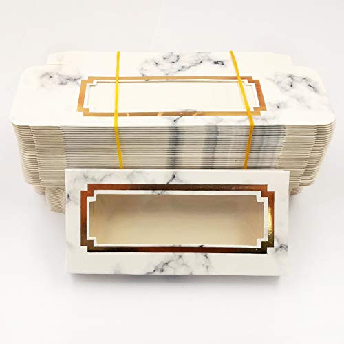 HBZGTLAD NEW 50pcs Empty Eyelashes Packaging Soft Paper Lash Box holographic Design for 25MM Strip Lashes 3D Mink Lashes (14#)