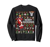 Merry Swishmas Ugly Christmas Basketball Christmas Sweatshirt