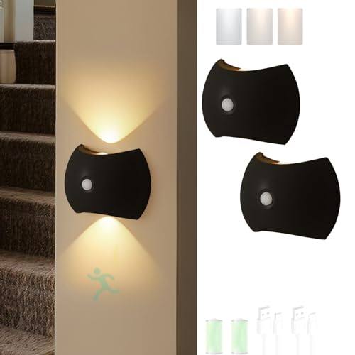 Lámpara de pared con detector de movimiento regulable y tres temperaturas de luz pack de 2