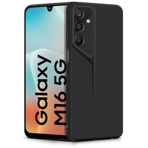 Image of WOW IMAGINE Slim Back Cover for Samsung Galaxy M16 5G | Galaxy F16 5G | Blade Series Ultra Thin Case with Lightweight Design | Camera Protection | Soft Matte Silicone Flexible Mobile Case - Black