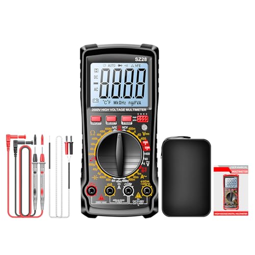 Outil automobile pour diagnostic mécanique : multimètre numérique 2000 V à écran éclairé