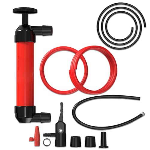 DYOUen Siphon Hand Pump Water Suction Fuel Petrol Pump Hoses Set Portable Air Pump Horn Liquids Transfer Pumps For Petrol, Oil, Air And Other Fluids