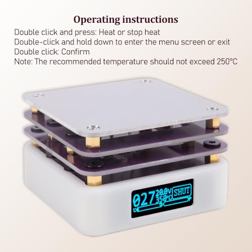 ZORZA 1Pcs 65W Mini Hot Plate Soldering 20V SMD Preheating Rework Station with LED Display PCB Board Smart Constant Temperature Microcomputer Desoldering Heating Plate by ZORZA - Used condition - Image 5