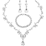 Sendowtek Juego De Joyería Para Mujer Conjunto De Joyas Para Mujer, Collar Con Colgante De Pedrería, Pulsera y...