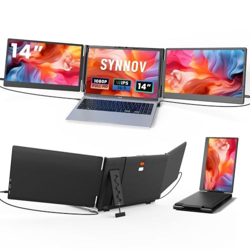 Synnov Laptop Screen Extender, 14' FHD 1080P Triple Portable...