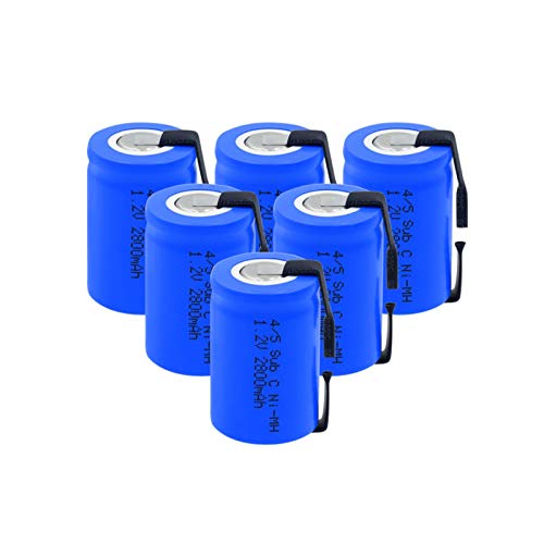 Wiederaufladbarer 1,2 v 2800 Mah 4/5 Sub C NI-Mh Akku Mit Löt Nickel Laschen für Elektrorasierer 6Pieces