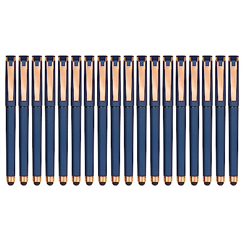 Stylos à encre gel noirs 1.0 mm Linbsunne lot de 18 avec pointe tactile bleue