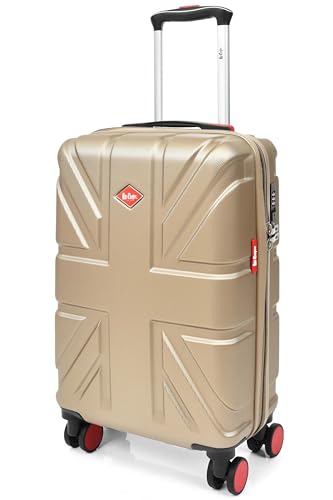 Lee Cooper Valise rigide à quatre roues, champagne, Cabin, Bagage rigide avec roulettes pivotantes