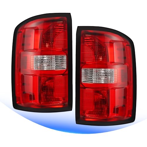 STRECOS Pair Tail Lights Compatible with 2014 2015 2016 2017 2018 GMC Sierra 1500 2500HD 3500HD Halogen Type Taillights w/Bulb and Harness Rear Turn Signal Brake Lamp Assemblies (1 Pair)