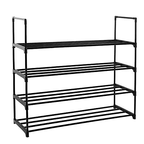 IMVELY 4-Tier Shoe Rack Organizer,16-24 Pairs Metal Shoe Rack for Closet,Shoe Stand,Shoe Shelf,Show Rack,Shoe Storage Cabinet for Entryway Bedroom Living Room Office,Black IMVELY 4-Tier Shoe Rack Organizer,16-24 Pairs Metal Shoe Rack for Closet,Shoe Stand,Shoe Shelf,Show Rack,Shoe Storage Cabinet for Entryway Bedroom Living Room Office,Black