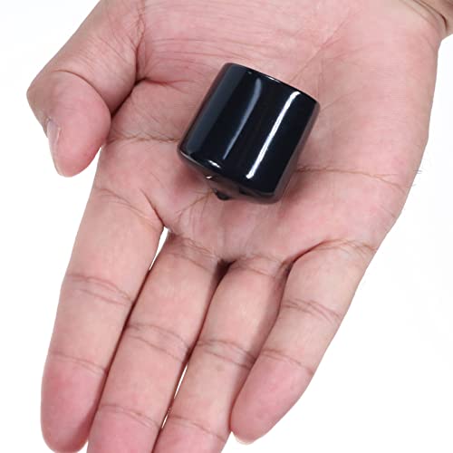 Image of Acocony 1 1 /16 Inch Rubber Cap (27.00 mm) Round Black Pack of 12 | PVC Rubber End Caps Dustproof, Protective & Aesthetic Flexible Covers for Tubing, Pipes, Poles, Bolts & More