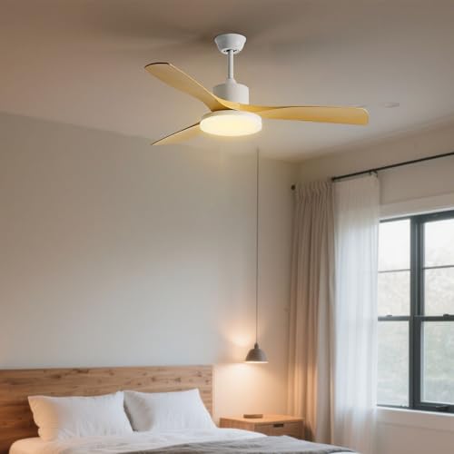 Ventilateur de plafond avec éclairage LED 60W silencieux et télécommande