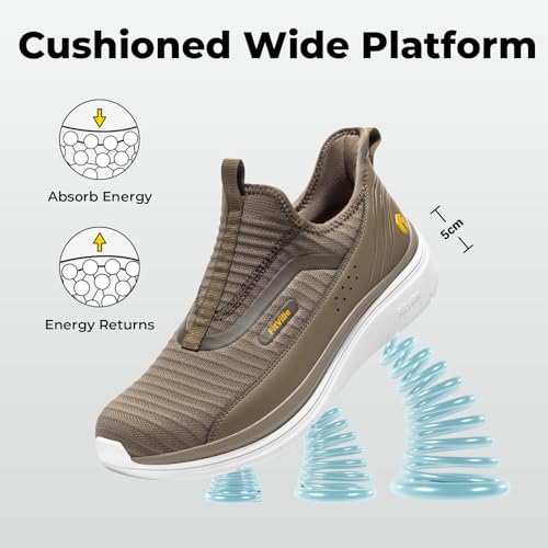 Image of FitVille Men's Extra Wide Slip on Walking Shoes with Arch Support Men Slip on Sneakers for Foot Pain Relief-Stepease V2
