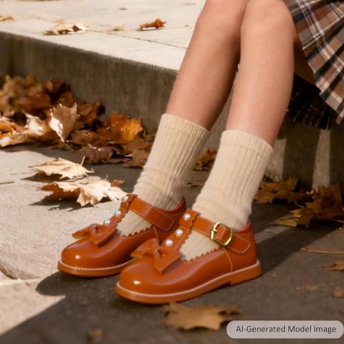 Image of Felix & Flora Toddler Little Girl Princess Dress Shoes-Mary Jane Flats for Girl Party School Shoes